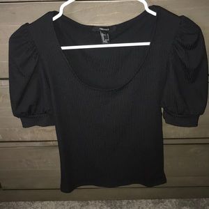 Black short sleeve top